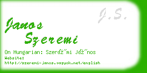 janos szeremi business card